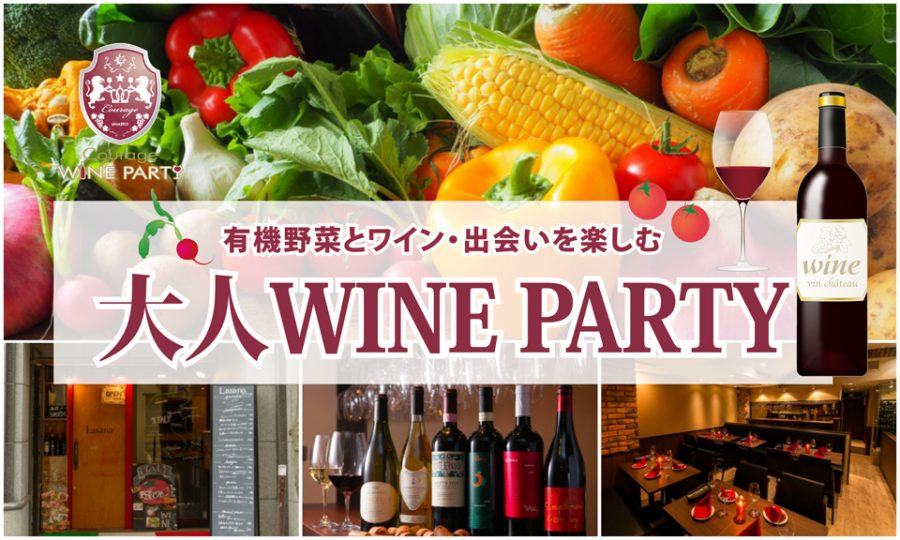 11月26日(日)有機野菜とワイン・出会いを楽しむ「大人 WINE PARTY」in 有楽町【30代40代中心】